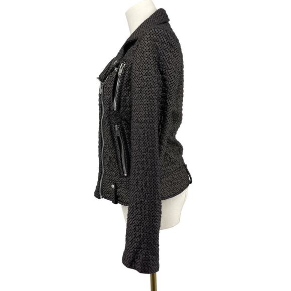 IRO Camy Moto Jacket Perforated Metallic Brown & Black Size EU 38 - Picture 9 of 16
